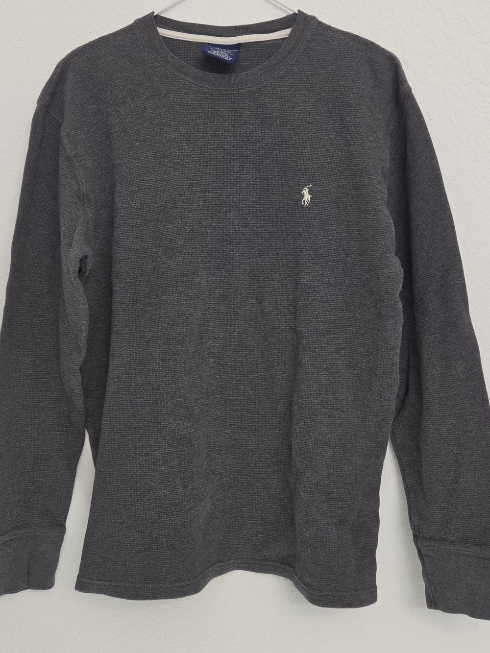Polo by Ralph Lauren Dark Charcoal Crewneck Sweater with Embroidered Pony